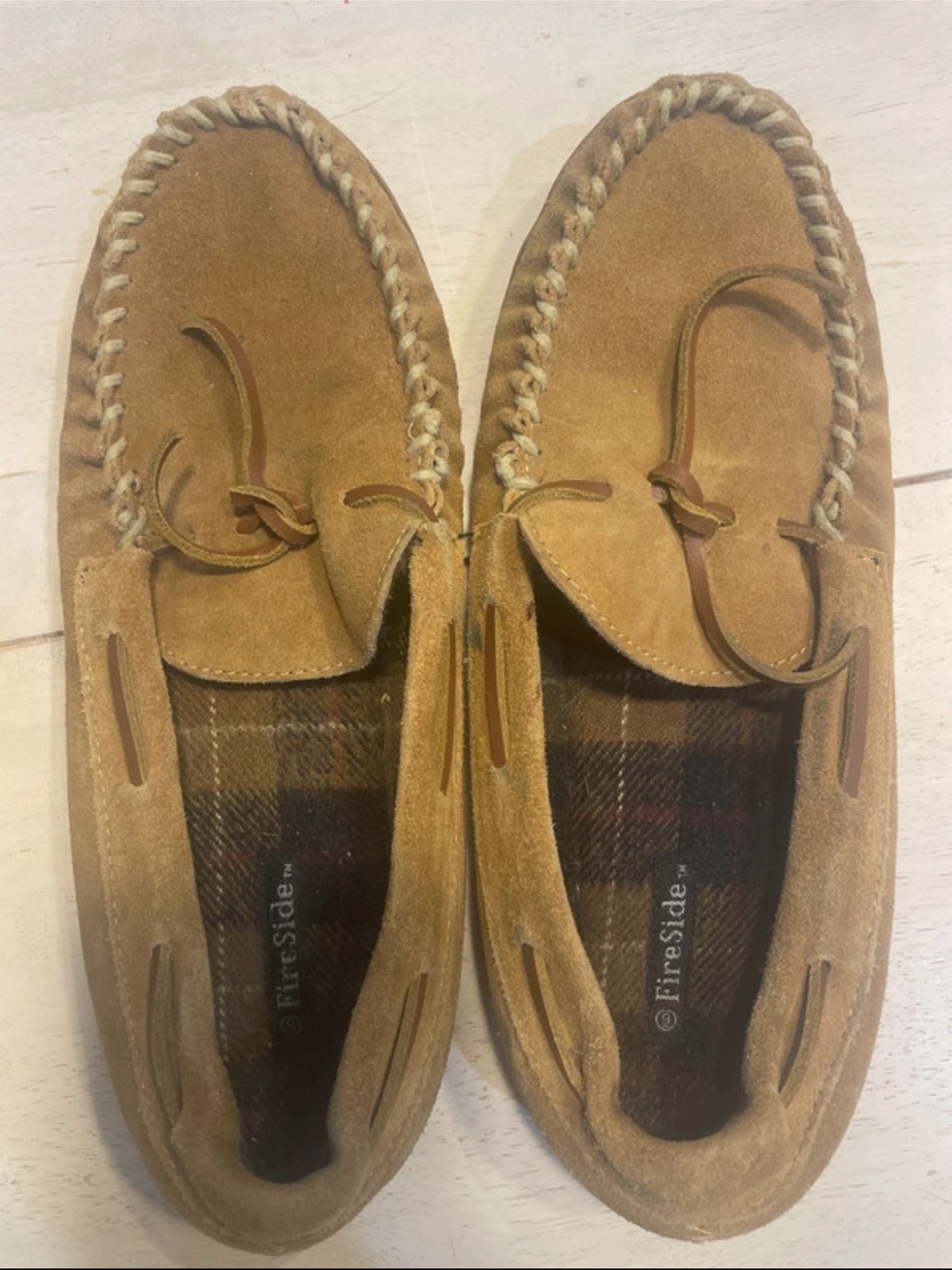 Fireside Men's Tan Suede Moccasin Slip-Ons